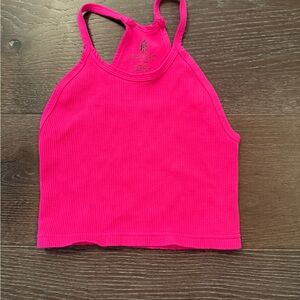 Free People Movement Vibrant Pink Ribbed Crop Top